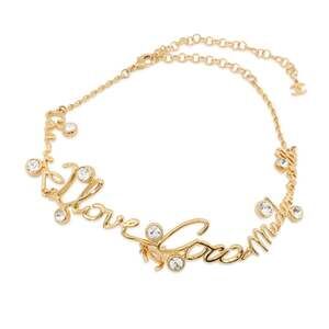 CHANEL Choker "I LOVE COCO" Rhinestone I24S ABD427 Necklace NECKLACE